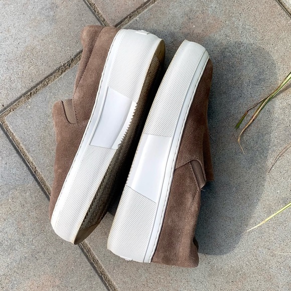 J/SLIDES Platform Cleo Taupe SUEDE SLIP ON Sz 7 Comfy! - Picture 8 of 13